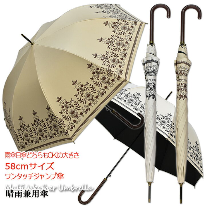 レディース晴雨兼用長傘 UVカット率99%以上 遮光率99%以上】グローブ 