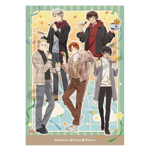 ヘタリア World☆Stars シングルクリアファイル 集合 ミント 食べ歩きグルメ グッズ クリアファイル イタリア ドイツ 日本 スペイン プロイセン