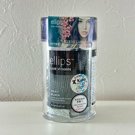 エリプス ellips 正規品(SILKY BLACK ブラック) ヘアビタミン プロケラチン（毛髪にハリ、コシ、潤いを与える）コンプレックス配合 50粒入り プロ用 乾燥したダメージ髪へ 日本語成分表記