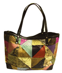 PYTHON Pachwork Tote Bag �p�C�\�� �p�b�`���[�N �g�[�g�o�b�O (�s���N�n�j