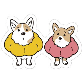 【予約販売】 ノエル&モナ コーギー 犬 2026年 ステッカー 3枚セット SU023NN