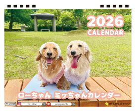 【予約販売】 ローちゃん ミッちゃん ダックスフンド 犬 2026年 卓上 カレンダー TA26032