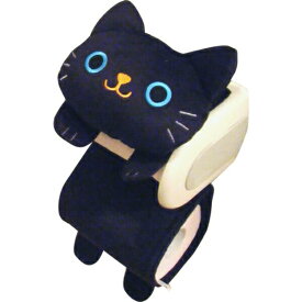 ねこのトイレットペーパーカバー 黒 カー用品 猫 動物
