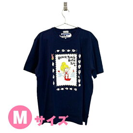 水森亜土 キャプテンサンタ コラボ Tシャツ ネイビー M アパレル