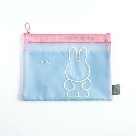 ミッフィー miffy メッシュフラットポーチ（blue） ポーチ 文具