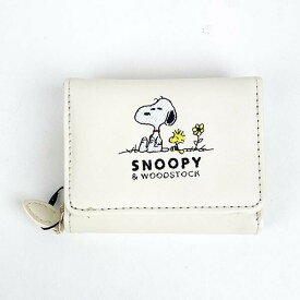 スヌーピー 三つ折りミニ財布 NLC アイボリー SNOOPY