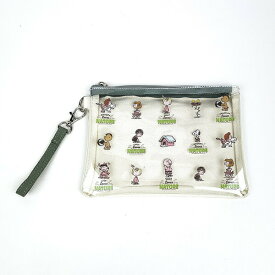 スヌーピー フラットポーチ Loves NATURE グリーン 小物入れ SNOOPY