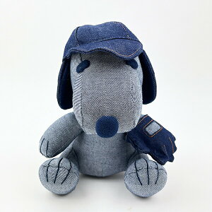 スヌーピー EDWIN ベースボール ぬいぐるみ S インテリア デニム SNOOPY
