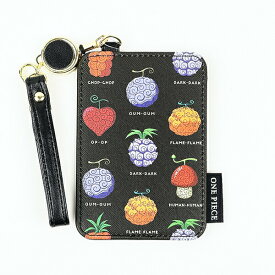 ワンピース 悪魔の実 リール付きパスケース 定期入れ 通勤通学 ブラック