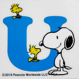 スヌーピー PEANUTS イニシャルステッカー SNOOPY U ステッカーシール 送料込み