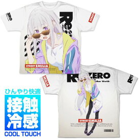 Re:ゼロ エミリア Re:ゼロから始める異世界生活 エミリア 冷感両面グラフィックTシャツ ストリート ホワイト Lサイズ 送料込み