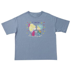 水森亜土 ビッグTシャツ ジュース ブルー M 亜土ちゃん 送料込み