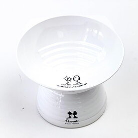 スヌーピー PEANUTS ネコフードボウル スヌーピー＆ファーロン WH ホワイト ペット 脚付 日本製 送料込み キャラクターグッズ
