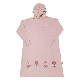 ミッフィー リラックスパーカーワンピ スエットワンピース フラワー ピンク