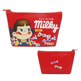 ミルキー ぺこちゃん 船型ポーチ 化粧ポーチ 不二家 milky レッド ポーチ 小物入れ 送料込み