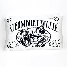 ディズニー ミッキーマウス マチ付き枕 蒸気船ウィリー 100周年 まくら ピロー 寝具 アイボリー 送料込み