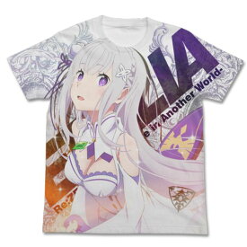 Re:ゼロから始める異世界生活 エミリア フルグラフィックTシャツ 半袖 ホワイト Lサイズ 送料込み