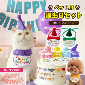 【15日P5倍!＆4/14 20:00~4/15 02:00 全品5%クーポン配布中】【ランキング入賞品】 犬 誕生日 帽子 スタイ セット グッズ ハット バースデー ペット 誕生日 犬用 小型犬 首飾り アクセサリー おもちゃ パーティー イベント