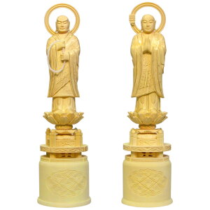 仏像 両大師(法然上人/善導大師) 4.0寸 柘植製 【適合宗派:浄土宗】