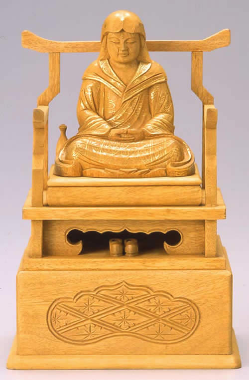 仏壇 仏像 伝教大師 2.0寸 樟製 【適合宗派 【在庫処分】