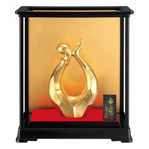 干支置物 巳 み 蛇 へび 合金製 ガラスケース入 瑞峰作 希望(きぼう)