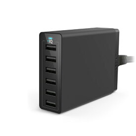 【一部あす楽対応】急速充電器 Anker PowerPort 6 60W 6ポート USB急速充電器 ACアダプター iPhone / iPad / Xperia / Galaxy 他対応 【PowerIQ搭載】 (ブラック・ホワイト)