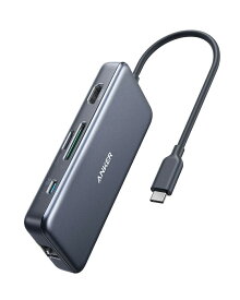 Anker PowerExpand+ 7-in-1 USB-C PD イーサネット ハブ4K対応HDMI出力ポート 60W出力 Power Delivery 対応USB-Cポート 1Gbps イーサネット 2つの USB-A ポート microSD & SDカード スロット搭載 MacBook Pro 2017 & 2018 ChromeBook 他対応