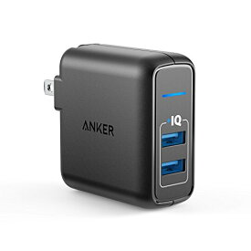 【一部あす楽対応】Anker PowerPort 2 Elite (24W 2ポート USB充電器)【PSE認証済/PowerIQ搭載/折りたたみ式プラグ搭載】 iPhone/iPad/Galaxy / Xperia XZ1,その他Android各種対応