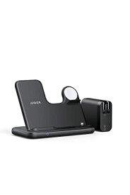 Anker 544 Wireless Charger (4-in-1 Station)【ワイヤレス出力/USB急速充電器付属】ワイヤレス充電器 Apple Watchホルダー付 Qi認証 MFi認証 iPhone 13 Apple Watch 各種対応