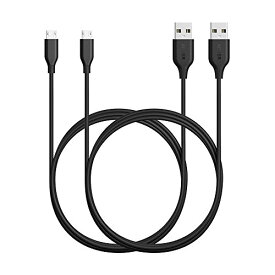 【あす楽対応】Anker PowerLine Micro USB ケーブル 【急速充電・高速データ転送対応】Galaxy Xperia Android各種 その他USB機器対応 (1.8m ブラック×2)