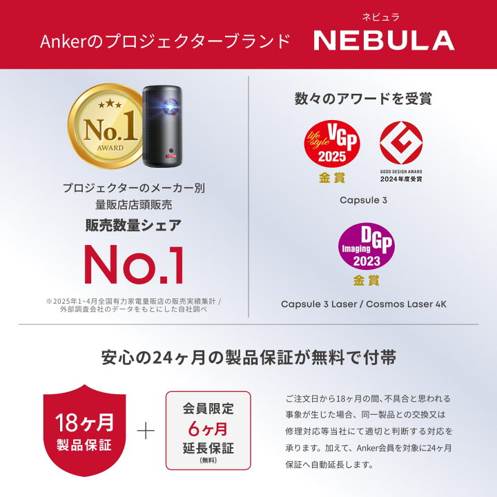 楽天市場】【15,000円OFFクーポン 4/17まで】Anker Nebula Capsule 3 