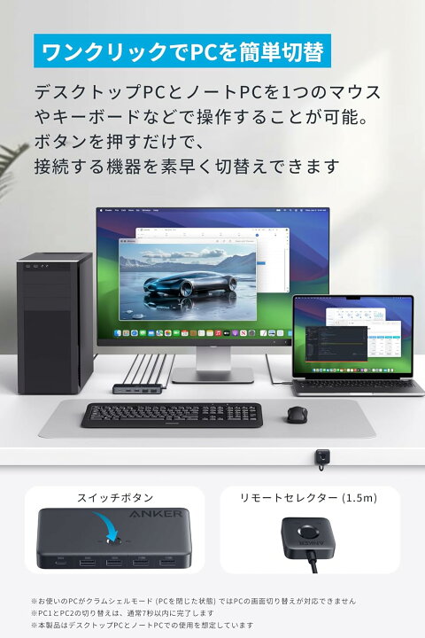 楽天市場】【期間限定セール実施中 4/10まで】Anker KVM Switch (4K 