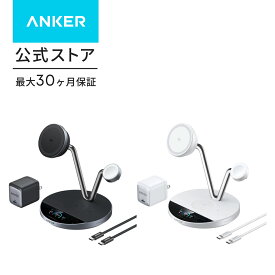 Anker Prime Wireless Charging Station (3-in-1, MagGo, AirCool, Dock Stand) ブラック Qi2 25W対応 マグネット式 3-in-1 ワイヤレス充電ステーション/ワイヤレス出力
