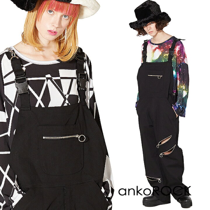 楽天市場 Ankorock アンコロック オーバーオール メンズ サロペット レディース つなぎ ユニセックス 大きいサイズ 黒 ブラック Ankorock