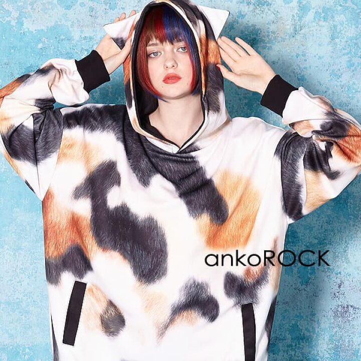楽天市場】ankoROCK アンコロック 猫耳 パーカー プルオーバーパーカー 