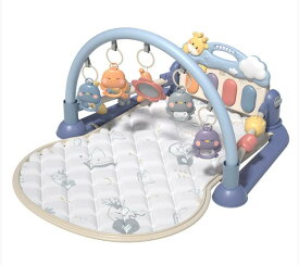 ベビージム ベビープレイマット 赤ちゃん 幼児 ピアノプレイジム 新生児 光付き 音声出る 電池式 ピアノデザイン 五感刺激 感覚発育 早期教育 知育促進 快眠 柔軟 快適