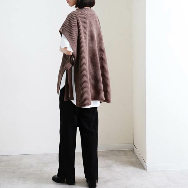 楽天市場 サイドリボンベスト ニットベスト ベスト Vネック 重ね着 レディース ファッション 秋 冬 30代 代 40代 ゆったり 大きめ オーバーサイズ アンルル