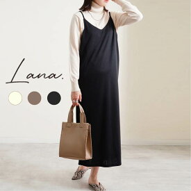 ＼SALE価格／【Lana.】キャミワンピ レディース ワンピース カットポンチ 後ろシャーリング ファッション 20代 30代 40代 ゆったり プチプラ