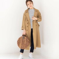レディースファッション40代30代春アウタースプリングコートトレンチコートロングコートカジュアルナチュラルオーバーシルエット