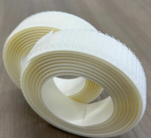 面ファスナー アクリル系粘着付【幅25mm×2m A面B面1セット】白or黒(面ファスナー 粘着付 貼付テープ付 粘着 面ファスナー マジックテープ ではない アクリル系粘着タイプ 粘着剤付きフック&