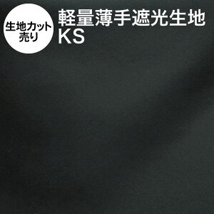 暗幕 生地【カット売り/1m単位】 軽くてうすい黒生地 KS元生地 生地幅150cm 遮光2級 ポリエステル100% 軽量 薄手