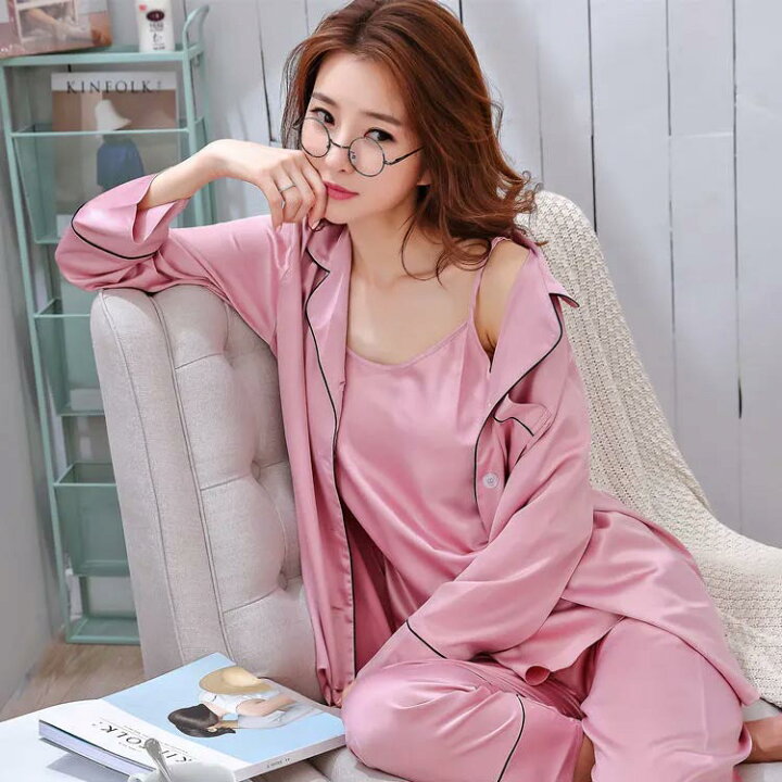 楽天市場】シルク パジャマ レディース 3点セット シルクパジャマ  