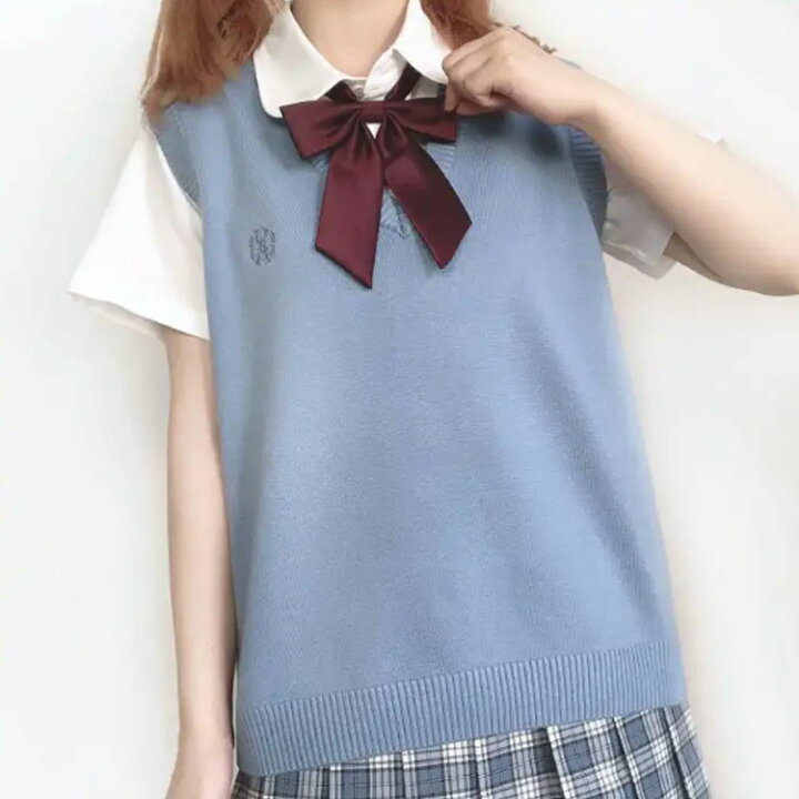 楽天市場】スクールベスト 制服 ベスト Vネック 夏用 薄手 ニット 