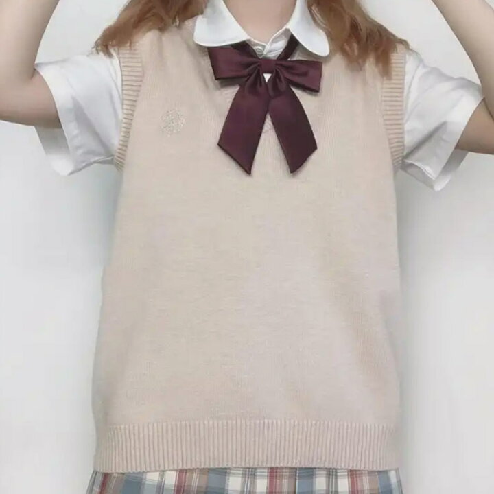 楽天市場】スクールベスト 制服 ベスト Vネック 夏用 薄手 ニット 