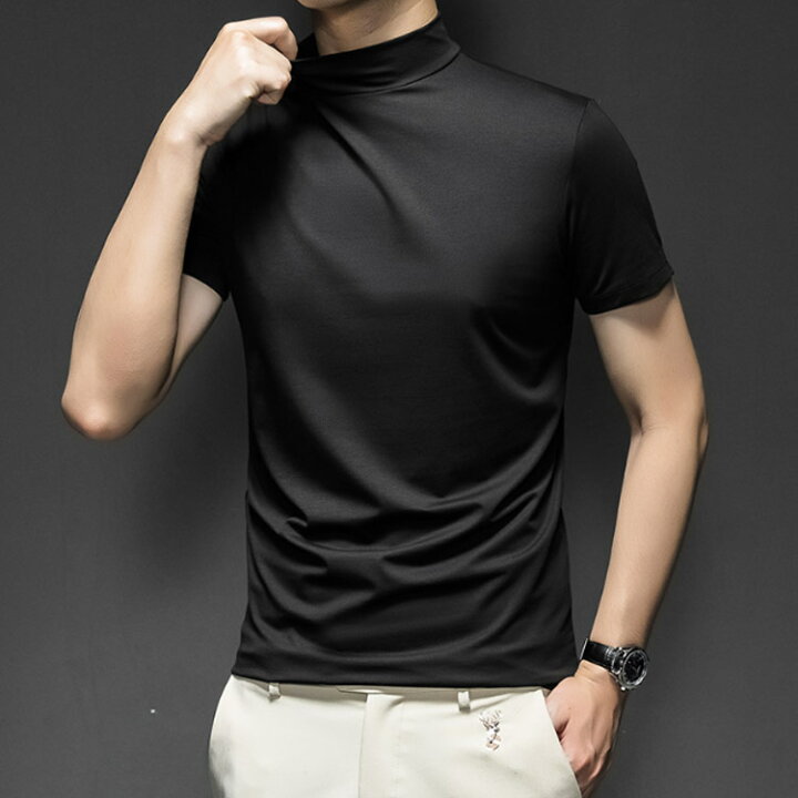 楽天市場】ハイネック tシャツ メンズ 半袖 カットソー スポーツ 