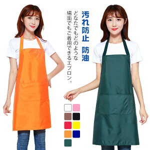 2枚セット エプロン ワークエプロン ロングエプロン 防水 PVC 汚れ防止 防油 家庭用 家事 保育士 料理用 ポケット付き 前掛け キッチン用品 掃除用 台所 男女兼用 作業服 ワーク服 食品工場 多