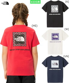 ノースフェイス Tシャツ キッズ 半袖 親子 THENORTHFACE 大人用と共通デザイン 親子でのコーディネート バンダナスクエアロゴティー トドラー キッズ 子供用 NTT32546 NTJ32546 110cm 120cm 130cm 140cm 150cm 2025春夏新作 正規品 送料無料(ネコポス便)