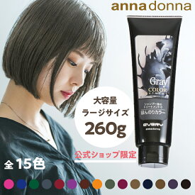 【公式ショップ】【お得な大容量】エブリ　カラートリートメント ラージサイズ (260g)(アンナドンナ annadonna EVERY ヘアカラートリートメント アッシュ ピンク 青 グレー ヘアカラー トリートメント カラー 白髪 白髪染め セルフカラー 女性用 プレゼント ギフト)