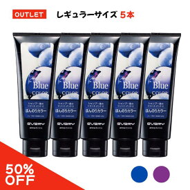 【公式ショップ・アウトレット】【送料無料】【50%オフ】【2024.12〜第二世代】 エブリ カラートリートメント (160g)＜ ブルー＞＜パープル＞各色5本セット (ヘアカラー 色持ち 髪染め 白髪染め カラー剤 ヘアケア ヘアーカラー 青 ブルー 紫 パープル トリートメント)