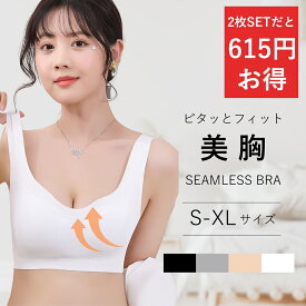 ＼300円OFFクーポンが使える！／ サラッと快適 ナイトブラ 2枚セット 育乳 スポーツブラ バストケア 妊娠 授乳ブラ ヨガブラ ノンワイヤーブラ ワイヤレス 昼夜兼用 シームレスブラ ストレスフリー フィット ブラジャー 苦しくない 痛くない 春 夏 ブラ